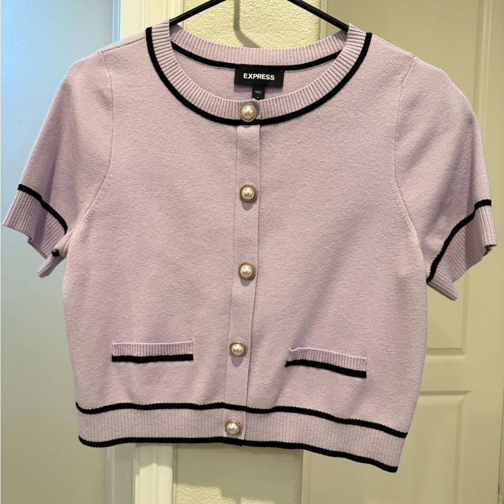 Express Lilac Sweater with Black Accents